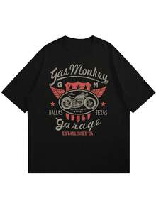 Men's Personalized Printed Short Sleeve T-Shirt, Comfortable & Breathable, Suitable For Summer Wear, Leading Fashion - Black - View 4
