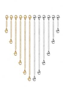 3/6/12pcs Stainless Steel Chain Extender, Necklace Bracelet And Anklet Necklace Chain Extender, Used For Jewelry Making (2.36in 3.93in 5.90in)