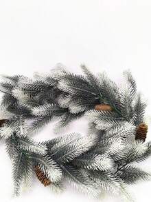 180cm Artificial Pine Tree Christmas Wreath, With Pine Cones, Holiday Home Farmhouse Decor, Faux Green Plants, Pine Needles, Pine Cone Vines, Winter Greenery Wreath, Suitable For Holiday Fireplace Mantel, Fireplace, Table Runner, Center Piece Decor, Realistic Cedar Faux Evergreen, Tabletop Decor, Christmas Decoration, Artificial Plants - Multicolor - View 6