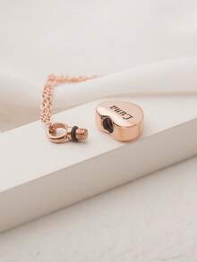 Colar com pingente em formato de mini urna de cremação em forma de coração - Joia memorial personalizada com gravação para animais de estimação - Colar porta-cinzas para guardar as cinzas do seu animal de estimação após o falecimento. - Multicolorido - Ver 8