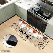 1 pieza Felpudo de Halloween, estampado abstracto de fantasma, animal y calabaza de dibujos animados, antideslizante de diatomita, alfombra de cocina, felpudo, alfombra rectangular impresa en 3D, adecuada para sala de estar, dormitorio, pasillo, baño, lavandería, decoración del hogar interior y exterior - Multicolor - Ver 12