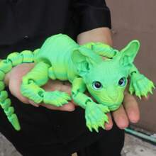 1 件 50 厘米/19.69 英寸 3D 打印巨型狮身人面像猫雕像，无毛猫家居装饰，逼真的仿真眼睛，全身可活动关节，彩虹系列猫装饰，节日装饰礼物，圣诞节，万圣节装饰，猫爱好者的完美礼物 - 彩色 - 查看 17