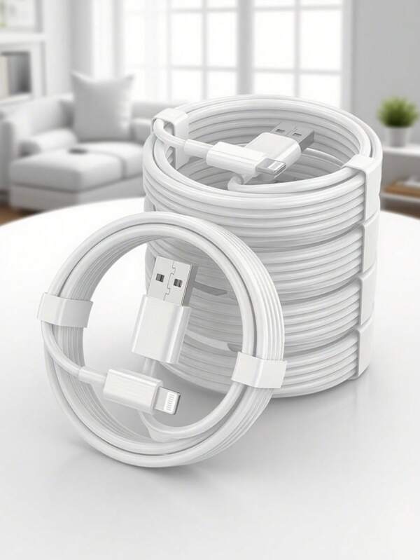 5PCS/3PCS/1pc 3.3Ft/6.6Ft Compatible With IPhone Fast-Charging Cable, 2.4 A High-Speed Charging Cord Compatible With Apple Compatible With IPhone 14/13/12/12 Pro/Max/12 Mini/11/11 Pro/XS/Max/XR/X/8/8 Plus/IPad