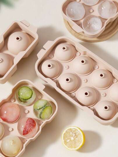 Silicone Ice Cube Tray, 2/4/6/8 Cavities Options, Suitable For Making Whiskey Frozen Ice Balls, Homemade Ice Mold For Large Round Ice Ball Maker, Applicable For Kitchen, Restaurant Or Bar