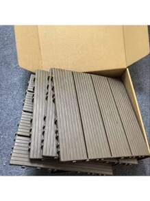 5pcs/10pcs/15pcs PVC Plastic Self-Assembling Balcony Terrace Garden Outdoor Waterproof Anti-Corrosion Floor Tiles, Yard Outdoor Waterproof Ceramic Tiles