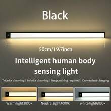 1pc Rechargeable Cabinet Light, Motion Sensor Light, USB Rechargeable LED Night Light, Three Light Colors Adjustable Cabinet Light, Wireless Magnetic Mounting Wall Lamp For Cabinet Kitchen Wardrobe Hallway Bedside - Upgrade - View 14