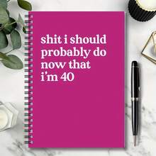 1pc Funny 40th Birthday Spiral Notebook - "Things I Should Probably Be Doing Now", 40 Inch Height Design, Pink Cover, 100 Pages, Perfect Gift For Men & Women, Work Journal, Scrapbook Or Craft, School Notebook - A - View 6