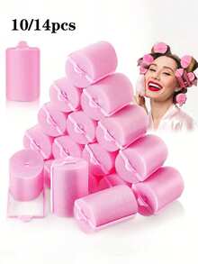 14个/10个海绵卷发器，大/中/小号柔软泡沫卷发器，适用于打造波浪发型，舒适睡眠卷发器，美发造型工具，卷发器，卷发梳，卷发棒，卷发产品，卷发器，卷发卷发器，卷发工具，卷发棒，卷发，无热卷发，无热卷发，卷发器，理发师，卷发器 - 彩色 - 查看 1