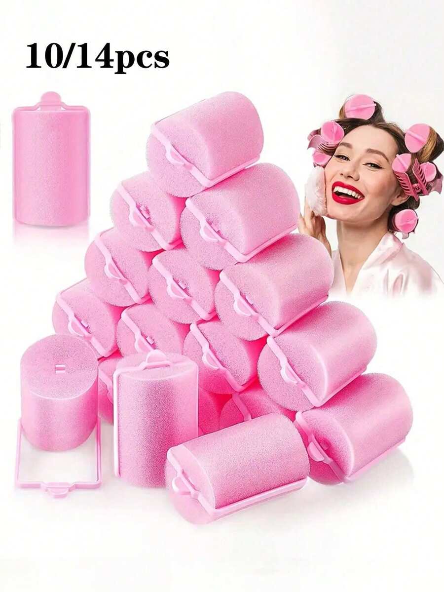 14个/10个海绵卷发器，大/中/小号柔软泡沫卷发器，适用于打造波浪发型，舒适睡眠卷发器，美发造型工具，卷发器，卷发梳，卷发棒，卷发产品，卷发器，卷发卷发器，卷发工具，卷发棒，卷发，无热卷发，无热卷发，卷发器，理发师，卷发器 - 彩色 - 查看 1