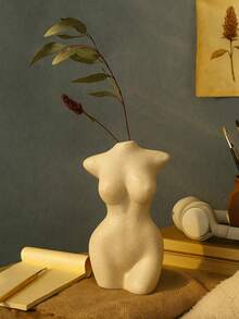 1pc Abstract Female Bust Resin Vase Sculpture, Minimalist Aesthetic Decor With Flower Vase Opening, Suitable For Modern Living Room, Bookshelf, Bedroom Or Desk, Home Decoration, Room Decor Vase - Multicolor - View 12