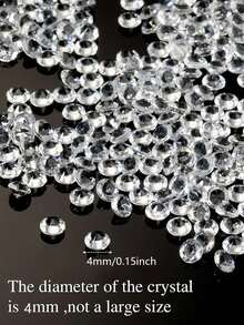 2000 颗 4 毫米透明假塑料钻石，用于花瓶填充物桌面散布，亚克力水晶钻石宝石珠用于 DIY 工艺装饰、婚礼桌散布生日装饰、情人节装饰 - 白色 - 查看 6