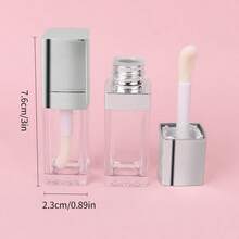 CIMACA 1/3pcs 8ml Gold Transparent Lip Gloss Tube, Cosmetic Refillable Bottle, Portable, Suitable For Travel, Travel Accessories, Travel Essentials, Gift,Makeup,Cheap,Room Decor,Vanity,Travel,Bedroom,Makeup Accessories - Silver - View 5