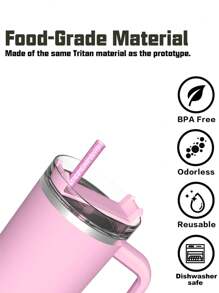 7pcs/6pcs/1pc/Set Replacement Glitter Straws For 40oz/30oz Cups, Material Reusable Straws With Cleaning Brush, Suitable For 30oz/40oz Cups, Cute & Modern Design, Great Gift For Family, Friends, Lover, Christmas, Valentine's Day - Multicolor - View 3