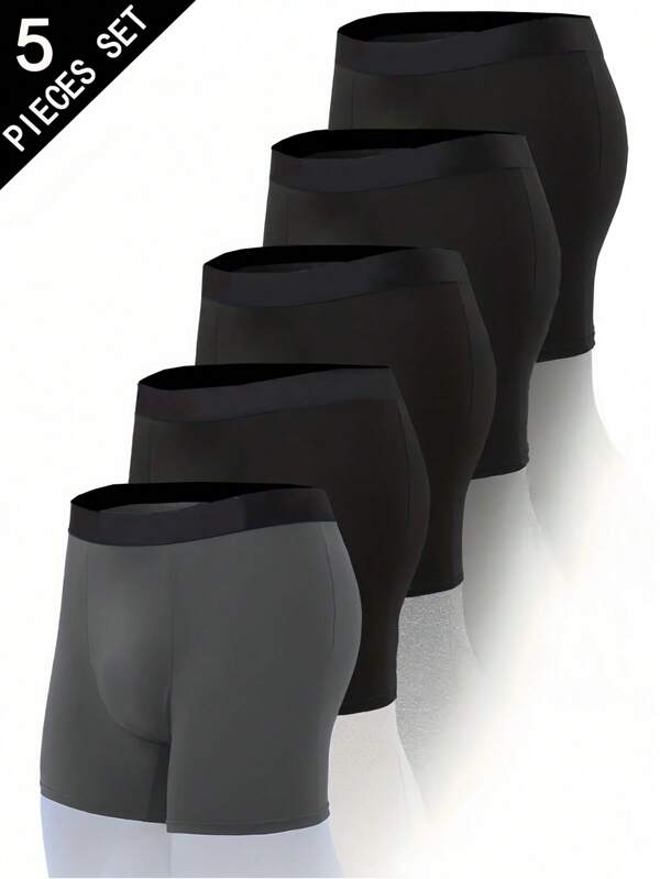 5pcs Long Boxer For Man Underpants Sexy Men's Panties Sport Men Underwear Shorts Elastic Band Male Trunk