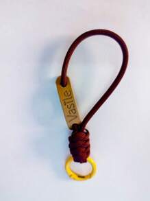 1 件棕色涤纶多用途钥匙扣，创意手机挂绳环，时尚耐用的汽车钥匙扣