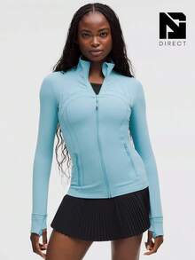 Lululemon Define Jacket Nulu Women's Lightweight, Full Zip Running Track Jacket-For Yoga Gym Running-Sweat-Wicking-Yoga-All Seasons Sport-Spring/Summer-Autumn/Winter-Mother's Day Gifts-Father's Day Gift - 水洗藍 - 查看 1
