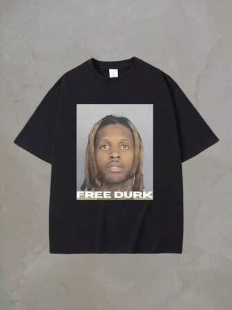 Free Lils Durk Mugshot T-Shirts Men Women Hip Hop Rap Oversized T Shirts Men's Fashion Vintage Short Sleeve T-Shirt Streetwear
