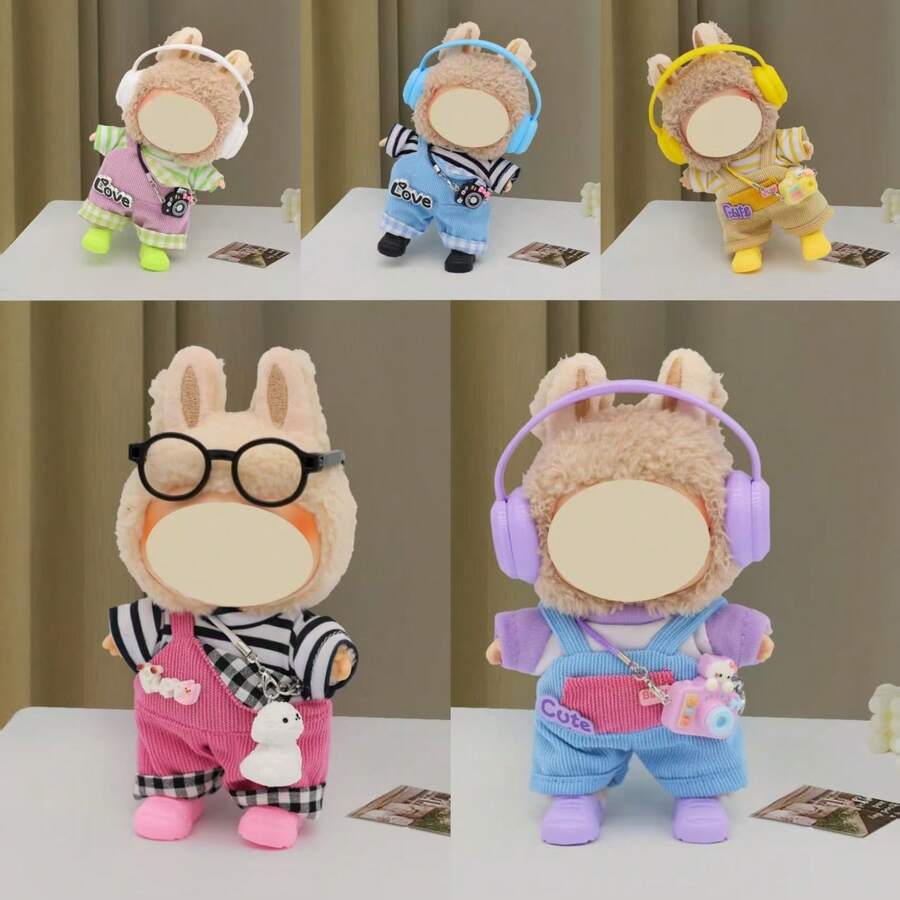 (Clothes Only) 17cm Labubu Cute Resin Doll Clothes Set, 1st/2nd/3rd Generation Doll Outfit, Sitting Party Accessories For Labubu