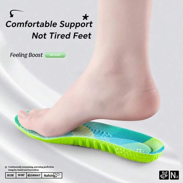 1 Paio Di Plantari Sportivi Con Cuscinetto D'Aria In PU, Plantari Ortopedici Sportivi Con Assorbimento D'Urto 4D, Plantari In PU Morbidi E Traspiranti, Ad Alta Elasticità E Assorbimento Del Sudore, Plantari Da Corsa Unisex, Senza Piedi Stanchi, Anti-Dolore, Massaggio Al Lattice, Plantari Universali