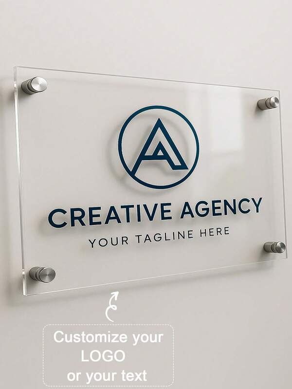 Placa de logotipo comercial personalizada, placa de parede de acrílico 3D, pequena empresa, escritório em casa, salão de beleza, estúdio de manicure, sinalização de logotipo de marca personalizada, placa de acrílico comercial personalizada, placa flutuante transparente, placa de logotipo comercial, placa de logotipo comercial transparente que fiz, decorações de Natal, Natal, decoração de casa, decoração de casa, multifuncional, ornamental, letra, cor sólida, requintado, elegante, vintage, moderno, colorido, lazer, básico, casual, suave, único, personalizado, personalizado, presentes ideais para ela, namorada, namorado, amigos
