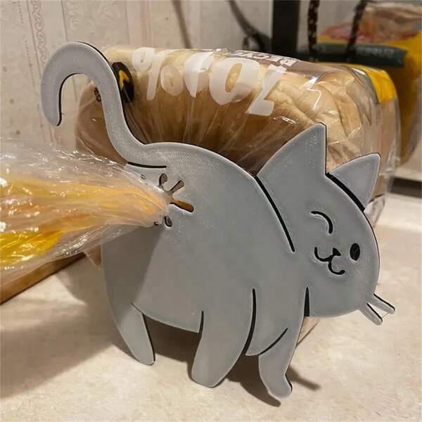 3D Printed Funny Cat Butt Bag Clip - Plastic Bag Holder, Cute Animal Storage Accessory, Creative Home Decor Gift, Lightweight Design, Perfect For Pet Lovers
