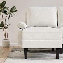 115" Modular Sectional Sofa, U Shaped Sectional Comfy Couch For Living Room, Convertible Modular Sofa Couch With Ottomans And Chaise, High Supportive & Soft Sponge, 5 Seats, Beige,11193463 - Màu be - Xem 9