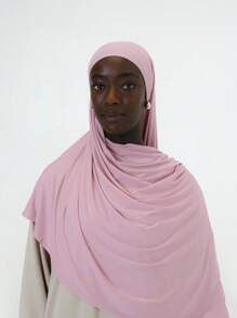 1件装女士经典纯色长披肩，优雅休闲流苏围巾，优质针织莫代尔面料，头巾式头巾，适合日常生活、旅行和聚会等场合。