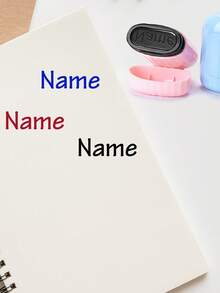 1 Stamp + 100 Stickers Personalized Signature Stamp,Custom Clothing Name Stamp,Customized Solid Color Handwritten Signature Stamp - Style a - View 4