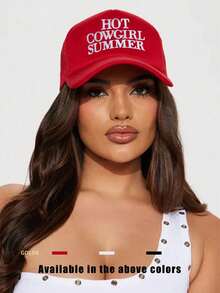 1 件男女通用刺绣“Hot Cowgirl Summer”棒球网帽，可调节防晒帽，适合户外旅行、徒步旅行、骑自行车 - 字母 - 查看 8