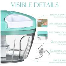 1pc Manual Food Processor Vegetable Chopper, Manual Food Chopper, Hand Pull String Vegetable Chopper, Portable Hand Pull String Garlic Mincer Onion Cutte(Red)