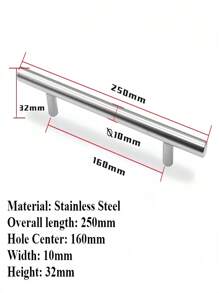 1PC Silver Cabinet Pulls Stainless Steel Kitchen Drawer Pulls Door Handles And Knobs Bathroom Bedroom Furniture Cabinet Handles - Silver - View 16