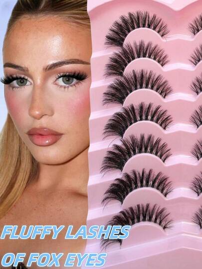 7 pares de pestañas postizas lujosas y esponjosas | Volumen 3D grueso y vaporoso, falsas de visón reutilizables, suaves y ligeras, resistentes al sudor y de larga duración, ideales para el glamour diario de Oriente Medio, bodas y looks festivos, elevan la belleza de los ojos con estilos dramáticos y naturales de pestañas postizas