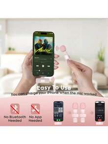 Microphone sans fil Lavalier pour smartphone, microphone sans fil plug-and-play pour l'enregistrement vidéo/audio, micro-cravate pour interview/vlog/enseignement