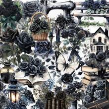 [Dark Romance] Gothic Rose Floral Stickers | 50-Pack | PVC Material | Dark Romance Themed | Scrapbooking, Journals, Phone Cases, Laptops, Travel Luggage, And Skateboard DIY Crafts