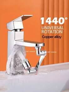 1pc 1440 ° Universal Rotary Faucet, Washbasin Mechanical Arm Faucet Extender, Anti Splash Faucet, Made Of High-Quality ABS Material, Suitable For Use In Bathrooms, Kitchens, And Toilets - Silver - View 12