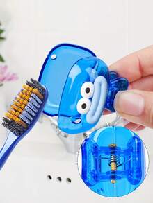 4个亮色旅行牙刷盒,配1个金属牙膏挤压器,透气设计,适合居家、宿舍和旅行使用 | 可爱的牙刷头收纳盒,适合浴室整理、大学必备、家庭旅行和返校季 | 塑料防水牙刷架,防尘收纳盒(红/蓝/白/绿) - 彩色 - 查看 9