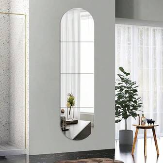 4pcs 30x30cm Acrylic Full Length Wall Mounted Frameless Mirror, Suitable For Home, Gym, Hallway, Floor And Other Spaces