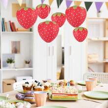 草莓纸灯笼、水果纸灯笼、乡村风灯笼、派对纸灯笼 - 紅色 - 查看 10