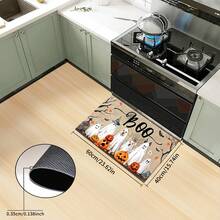 1 pieza Felpudo de Halloween, estampado abstracto de fantasma, animal y calabaza de dibujos animados, antideslizante de diatomita, alfombra de cocina, felpudo, alfombra rectangular impresa en 3D, adecuada para sala de estar, dormitorio, pasillo, baño, lavandería, decoración del hogar interior y exterior - Multicolor - Ver 24