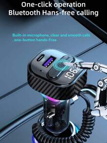 YITUMU Trasmettitore FM bluetooth 5.3 per auto, adattatore per auto Bluetooth con cavo di ricarica Type-C PD (30W) e porta USB, trasmettitore radio FM wireless, supporto riproduttore MP3, chiamate vivavoce, retroilluminazione LED, U Disk