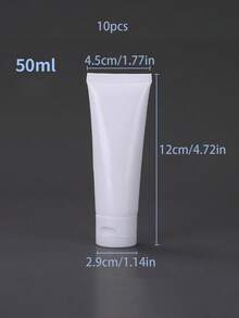 10入 30/50ml/1oz 空白可重複填充擠壓瓶 附翻蓋，適用於化妝品、洗髮精、潔面乳、身體乳液、沐浴露、唇彩及其他液體 (白色)，平價化妝配件，適合房間裝飾、梳妝台、旅行、臥室 - 白色 - 查看 9