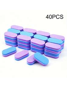 1/10/20/40/80件迷你海绵美甲锉100/180彩色指甲抛光双面打磨抛光角质层去除器修脚美甲锉工具 - 彩色 - 查看 8