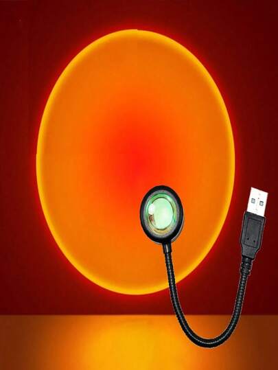 1 件日落灯，投影日落灯 LED 投影仪夜灯 360° 旋转浪漫彩虹灯，USB 供电 - 适用于摄影、自拍、派对、卧室、电脑装饰