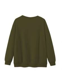 1pc Women's Creepy Girl Series Round Neck Sweatshirt, Casual Daily Fashion Top, Suitable For Autumn/Winter