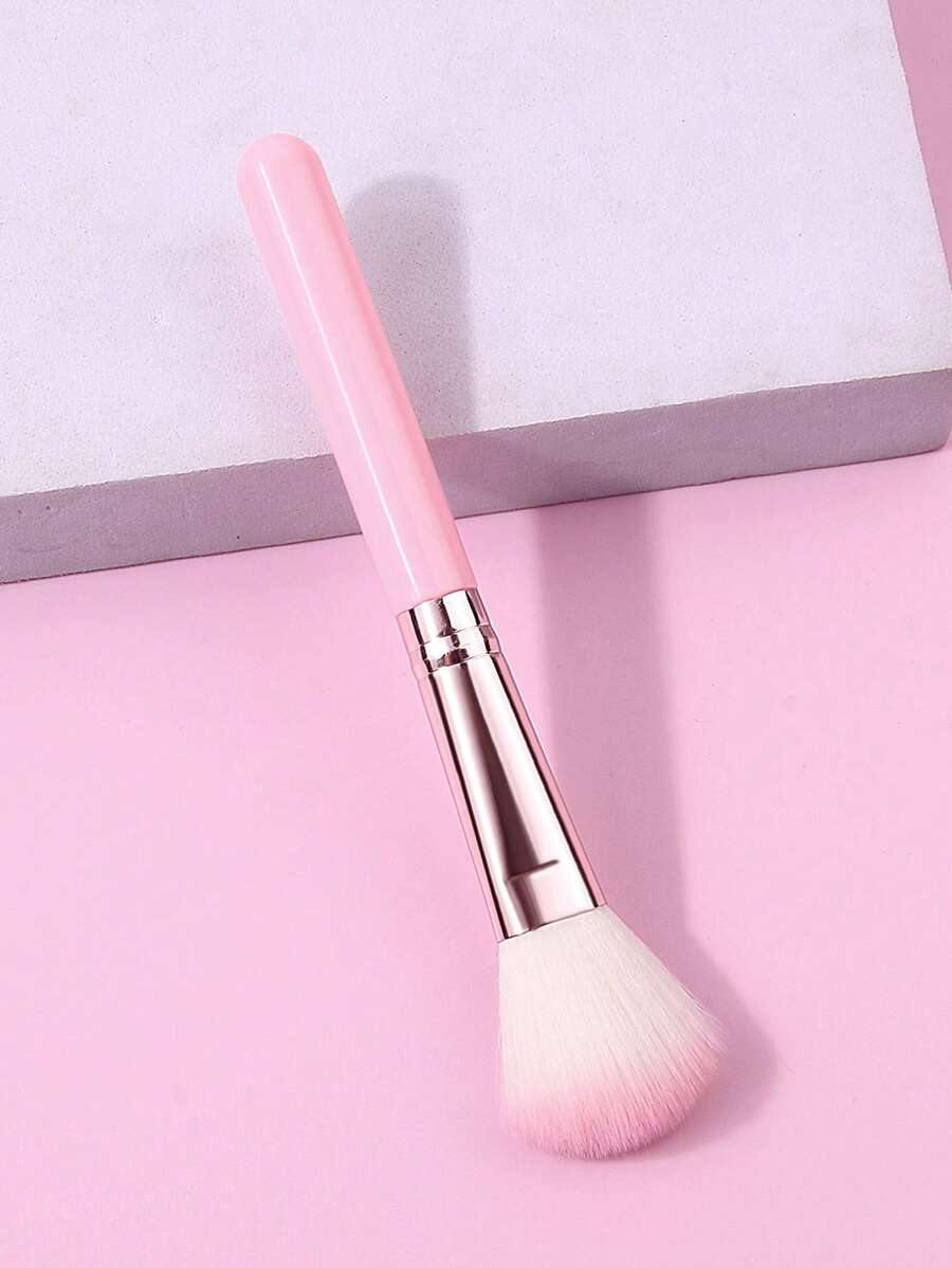 1 Pc Soft Bristle Portable Single Blusher Brush, Multi-Purpose Makeup Tool,Foundation Brush,Concealer Brush,Blush Brush,Contour Brush,Blush Brush,Bronzer Brush,Powder Brush,Foundation Brush,Blush Brush - Pink - View 1