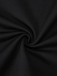 Shwiy Men's Fashionable Casual Sports Italian Text & National Flag Print Long Sleeve T-Shirt With Black Stripes, Suitable For School, Daily Wear, Streetwear - Black - View 9