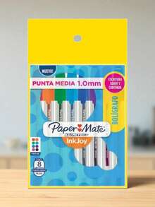 Paper Mate 8 Assorted Color Pens, Berol InkJoy Kilometric Pen, Assorted Colors, Pack Of 8 Pieces. - Multicolor - View 1