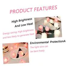 Mẫu mới, Đèn LED, Dây đèn lồng hoa hồng thật, Đèn nhỏ nhiều màu, Ngày lễ tình nhân, Đám cưới, Lời cầu hôn lãng mạn, Đèn trang trí tỏ tình - Dây đèn hoa hồng - Xem 10