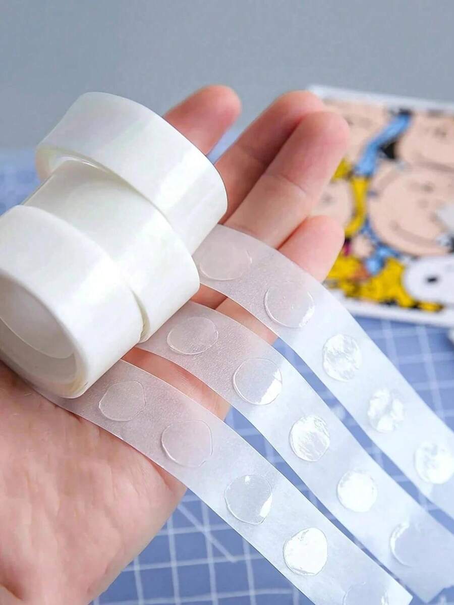 100pcs/Roll Double-Sided Transparent Balloon Glue Dots For Wedding & Birthday Decoration,Arts And Crafts, Party Supplies, Back To School Valentine Day Halloween, Christmas - Multicolor - View 1