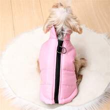 1pc Thick Dog Clothes, Warm Cotton Padded Vest, Solid Color Pet Jacket, Indoor/Outdoor Windproof Coat Suitable For Small Dogs & Cats, Autumn/Winter - Pink - View 19